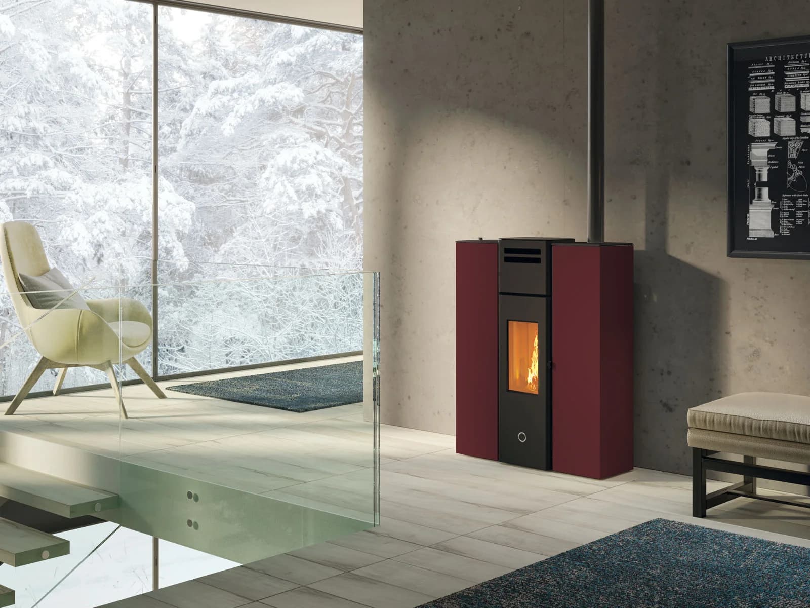EK63 CELL80+ ACIER BORDEAUX 7.7 kW 