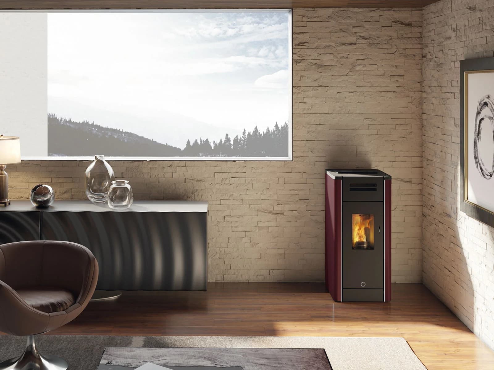 EK63 METRO110+ ACIER BORDEAUX 10,5 kW 