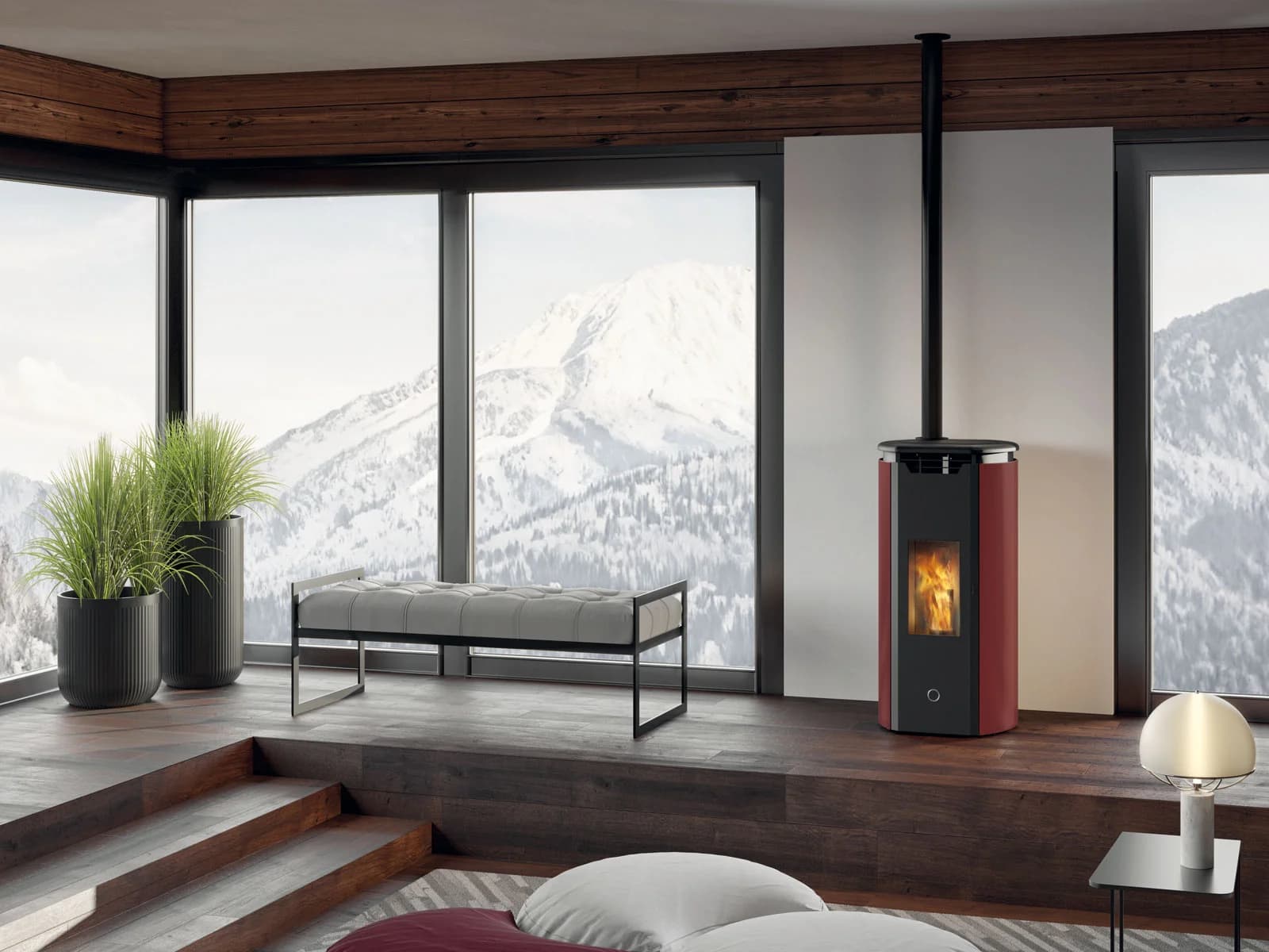 EK63 TWEED90+ ACIER BORDEAUX 9,2 kW 
