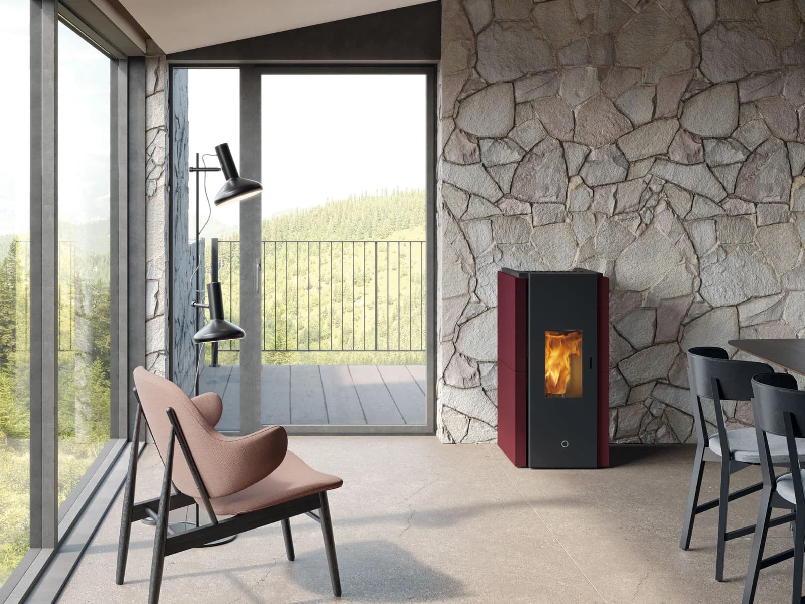 EK63 ZONE80 ACIER BORDEAUX 7,6 kW 