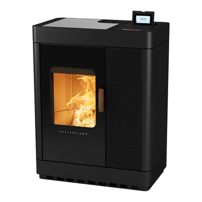 Poêle mixte Austroflamm Scotty Duo habillage acier, vue détourée