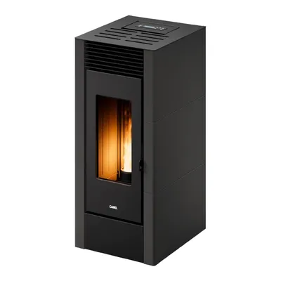 Poêle à granulés Cadel Cristal 11 en finition Acier Anthracite, vue détourée