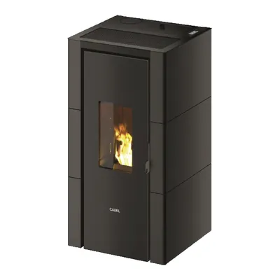 Poêle à granulés Cadel Cristal 7 en finition Acier Anthracite, vue détourée