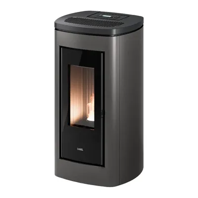 Poêle à granulés Cadel Eclipse Plus 11 en finition Acier Titanium-anthracite, vue détourée