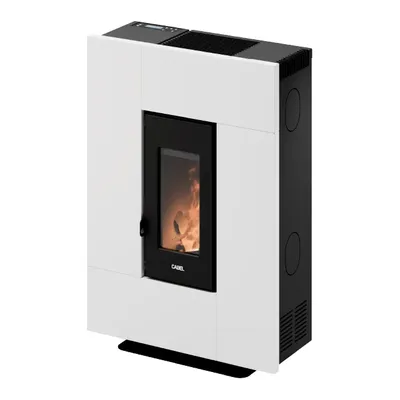Poêle à granulés Cadel Grace 7 en finition Acier Blanc, vue détourée