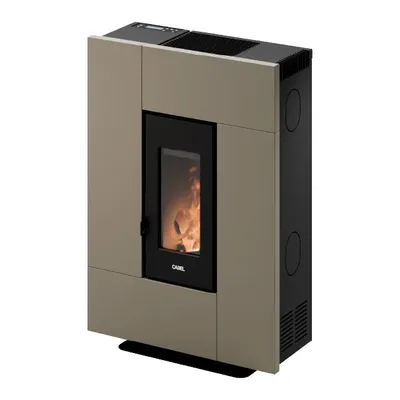 Poêle à granulés Cadel Grace 7 en finition Acier Light Bronze, vue détourée