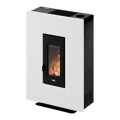 Poêle à granulés Cadel Grace 7 Up en finition Acier Blanc, vue détourée