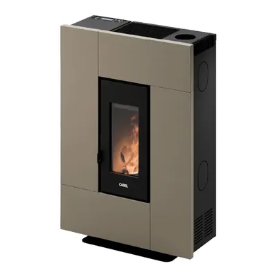 Poêle à granulés Cadel Grace 7 Up en finition Acier Light Bronze, vue détourée