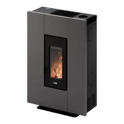 Poêle à granulés Cadel Grace 7 Up en finition Acier Anthracite, vue détourée