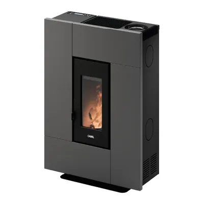 Poêle à granulés Cadel Grace 7 Up-Twin en finition Acier Anthracite, vue détourée