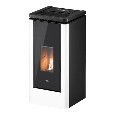 Poêle à granulés Cadel Icon Plus 9 en finition Acier Blanc, vue détourée