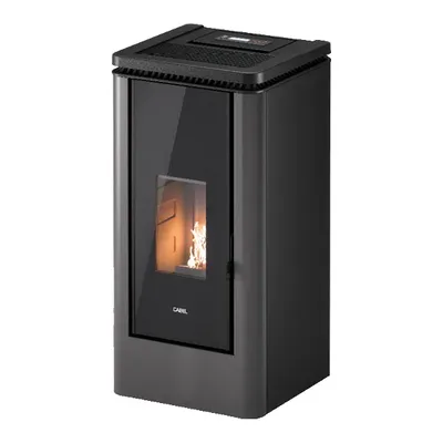 Poêle à granulés Cadel Icon Plus 9 en finition Acier Anthracite, vue détourée
