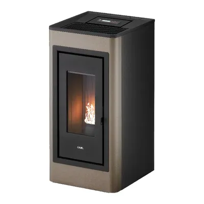 Poêle à granulés Cadel Kobe 11 en finition Acier Light Bronze, vue détourée