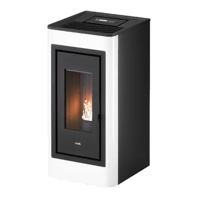Poêle à granulés Cadel Kobe Plus 11 en finition Acier Blanc, vue détourée