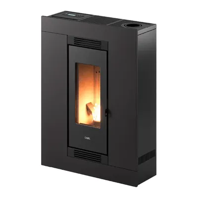 Poêle à granulés Cadel Luce Plus 9 Up-Twin en finition Acier Anthracite, vue détourée