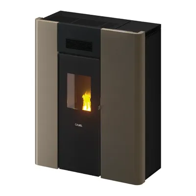 Thermopoêle à granulés Cadel Maya Idro 18 en finition Acier Light Bronze, vue détourée