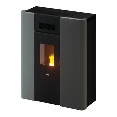 Thermopoêle à granulés Cadel Maya Idro 18 en finition Acier Titanium, vue détourée