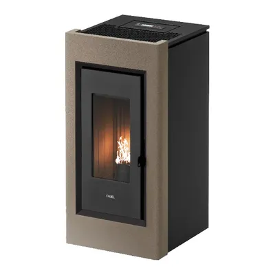 Poêle à granulés Cadel Prince 11 Autoclean en finition Acier Light Bronze, vue détourée