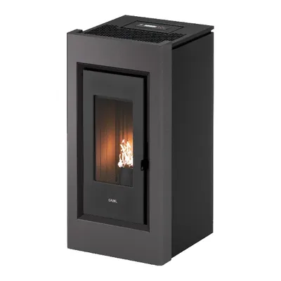 Poêle à granulés Cadel Prince 11 Autoclean en finition Acier Titanium, vue détourée