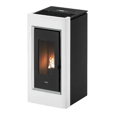 Poêle à granulés Cadel Prince Plus 11 Autoclean en finition Acier Blanc, vue détourée