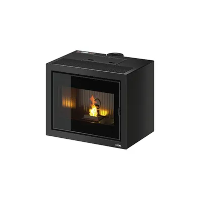 Poêle à granulés Cadel Quasimodo 9 Box Up-Twin en finition Acier Noir, vue détourée