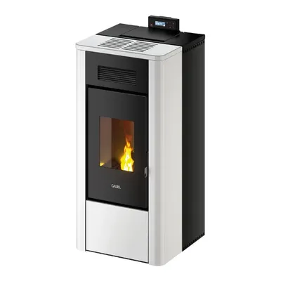 Thermopoêle à granulés Cadel River Idro 18 en finition Acier Blanc, vue détourée