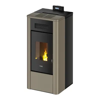 Thermopoêle à granulés Cadel River Idro 18 en finition Acier Light Bronze, vue détourée