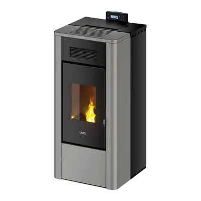 Thermopoêle à granulés Cadel River Idro 18 en finition Acier Titanium, vue détourée