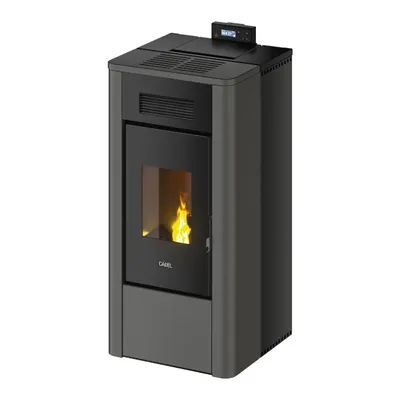 Thermopoêle à granulés Cadel River Idro 18 en finition Acier Anthracite, vue détourée