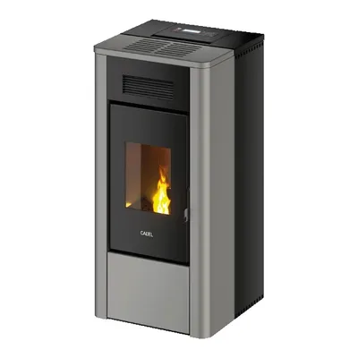 Thermopoêle à granulés Cadel River Idro 18 Autoclean en finition Acier Titanium, vue détourée