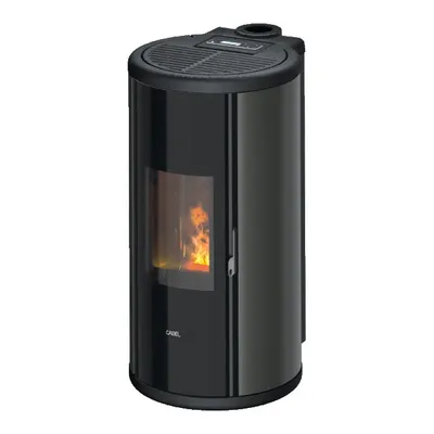 Poêle à granulés Cadel Sound 5 Up-Twin en finition Acier Anthracite, vue détourée