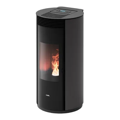 Poêle à granulés Cadel Spin Plus 9 Ps Autoclean en finition Acier Titanium, vue détourée