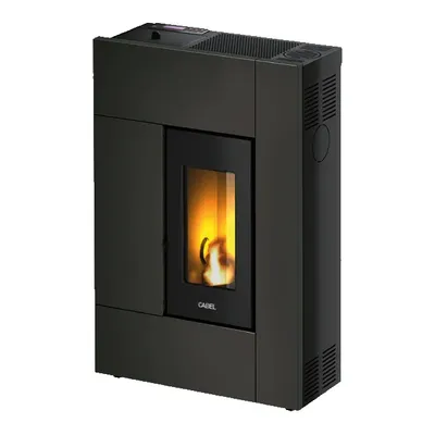 Poêle à granulés Cadel Spirit 5 en finition Acier Anthracite, vue détourée
