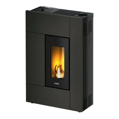 Poêle à granulés Cadel Spirit 5 Up en finition Acier Anthracite, vue détourée