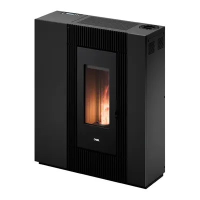 Poêle à granulés Cadel Vesta Plus 11 Up-Twin Autoclean en finition Acier Noir, vue détourée