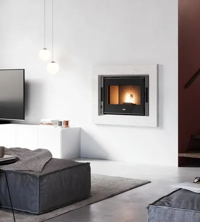 Insert à granulés Cadel Zefiro 9 installé dans une pièce