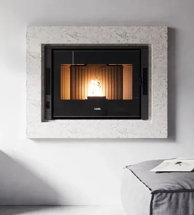 Insert à granulés Cadel Zefiro 9 installé dans une pièce