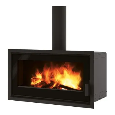 Insert à bois Edilkamin Firepocket 100, vue de face, foyer fonte