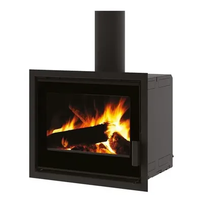 Insert à bois Edilkamin Firepocket 60, vue de face, foyer fonte