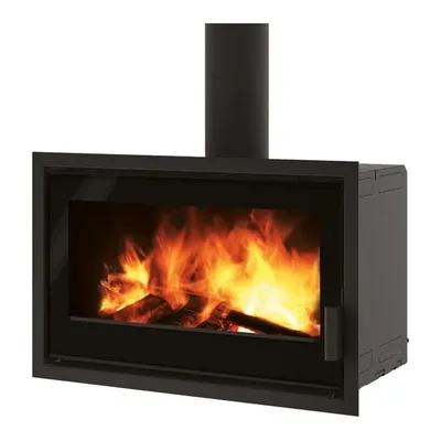 Insert à bois Edilkamin Firepocket 80, vue de face, foyer fonte