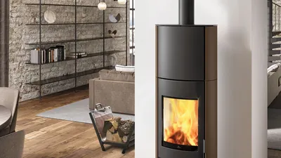 Poêle à bois Edilkamin Krio S, acier bronze, détail
