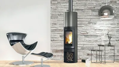 Poêle à bois Edilkamin Tally S Int, acier gris