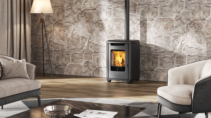 EDILKAMIN SENSE 6 ACIER NOIR 5,4 KW